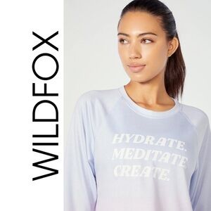 WILDFOX Cropped Ombre Long Sleeve Yoga Top Size Large NWT
